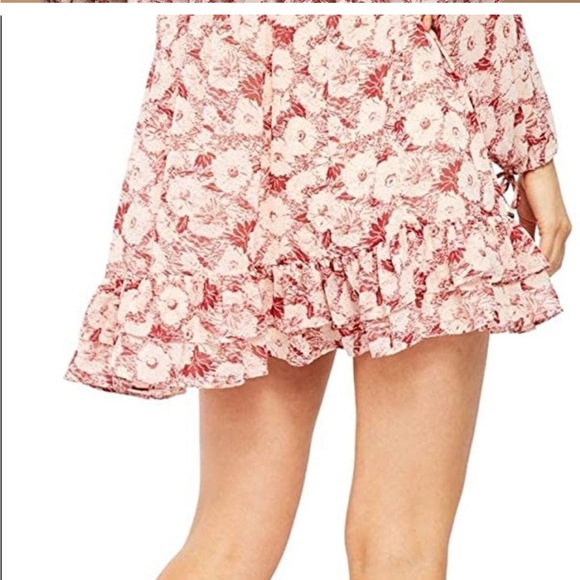 Free people These Dreams Pleated mini dress L pink and red NWT - Picture 3 of 16
